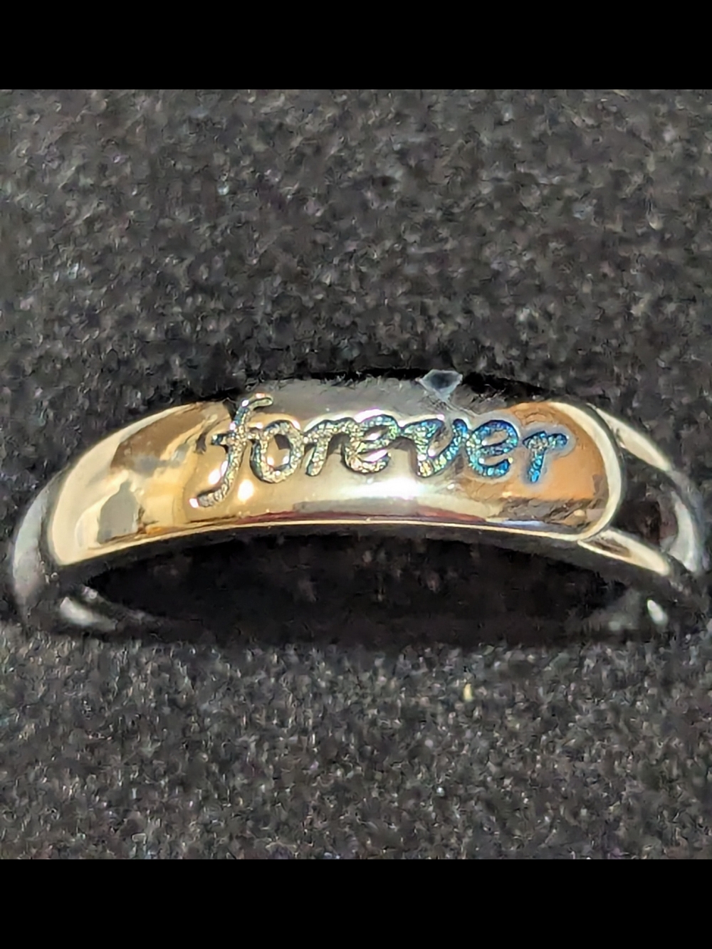 Forever Script Silver-Plated Women's Ring